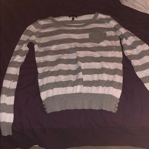 Grey and White Sweater